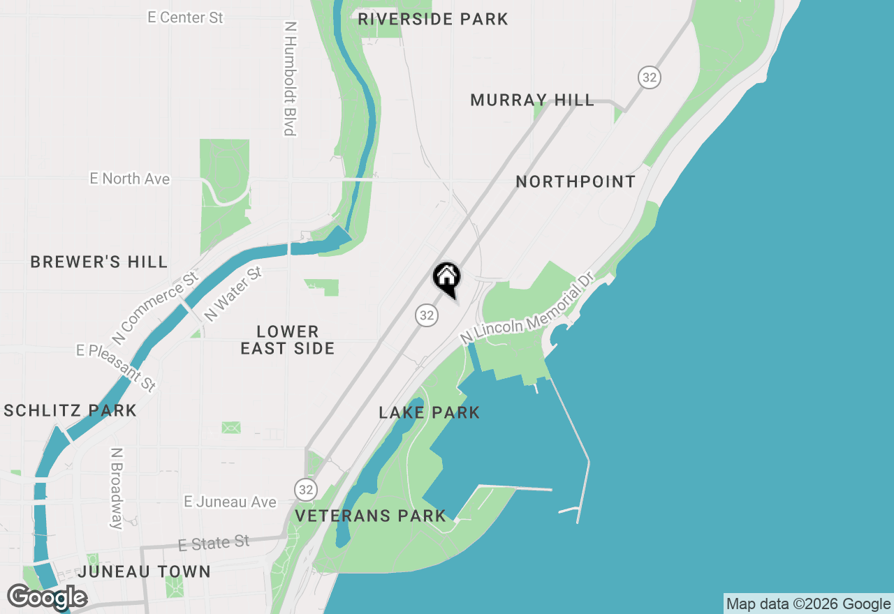 Map of 1816 E Kane Pl, Milwaukee, WI 53202