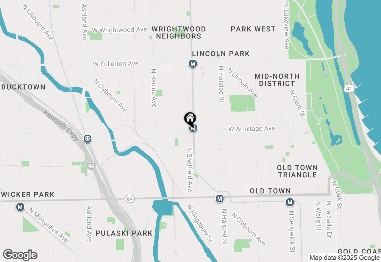 Map of 959 W Armitage Avenue #2B, Chicago, IL 60614