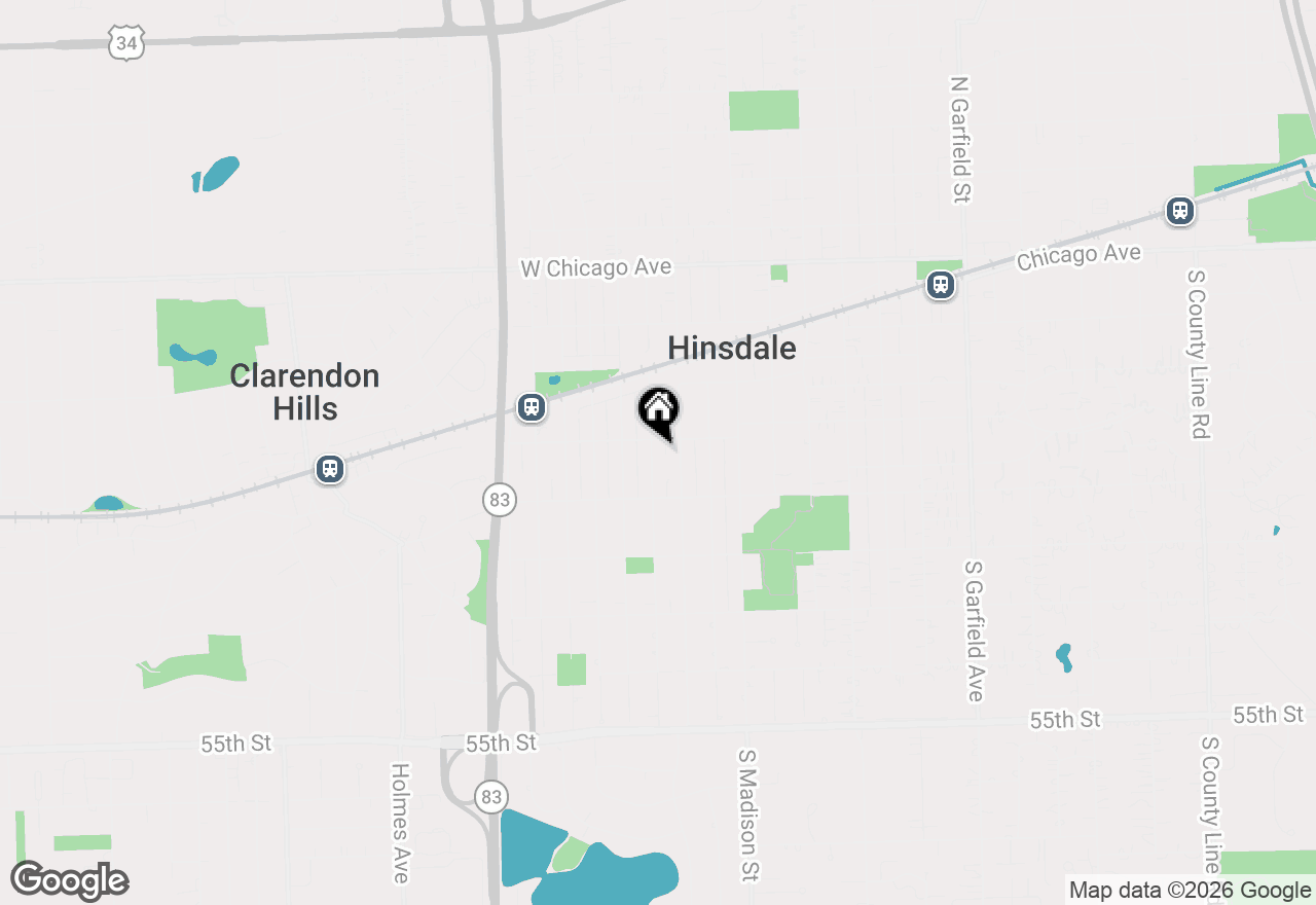 Map of 409 S Bodin Street, Hinsdale, IL 60521