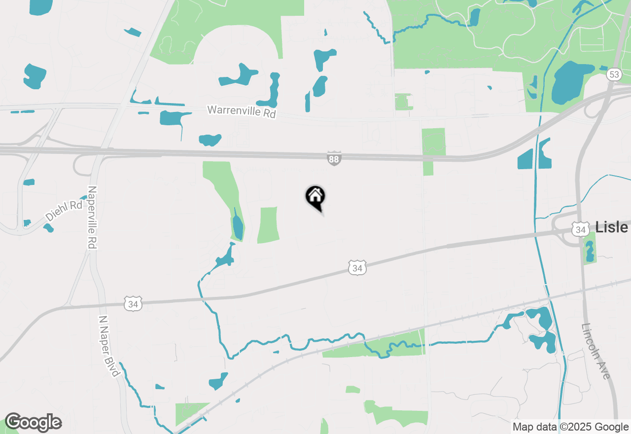 Map of 4525 Waubansie Lane, Lisle, IL 60532