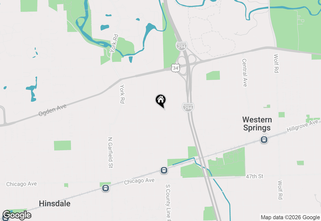 Map of 535 Jefferson Street, Hinsdale, IL 60521