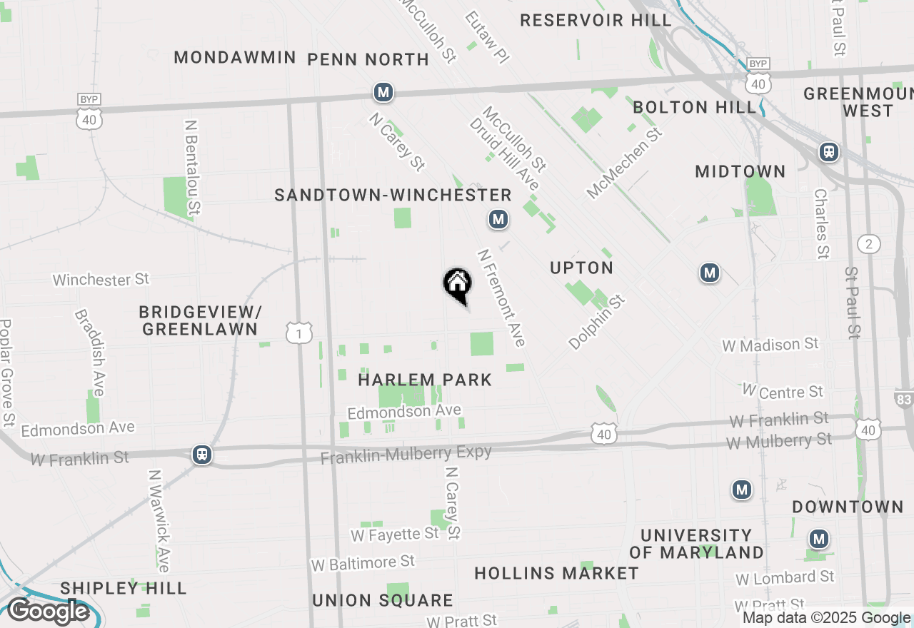 Map of 1213 Mosher Street, Baltimore, MD 21217