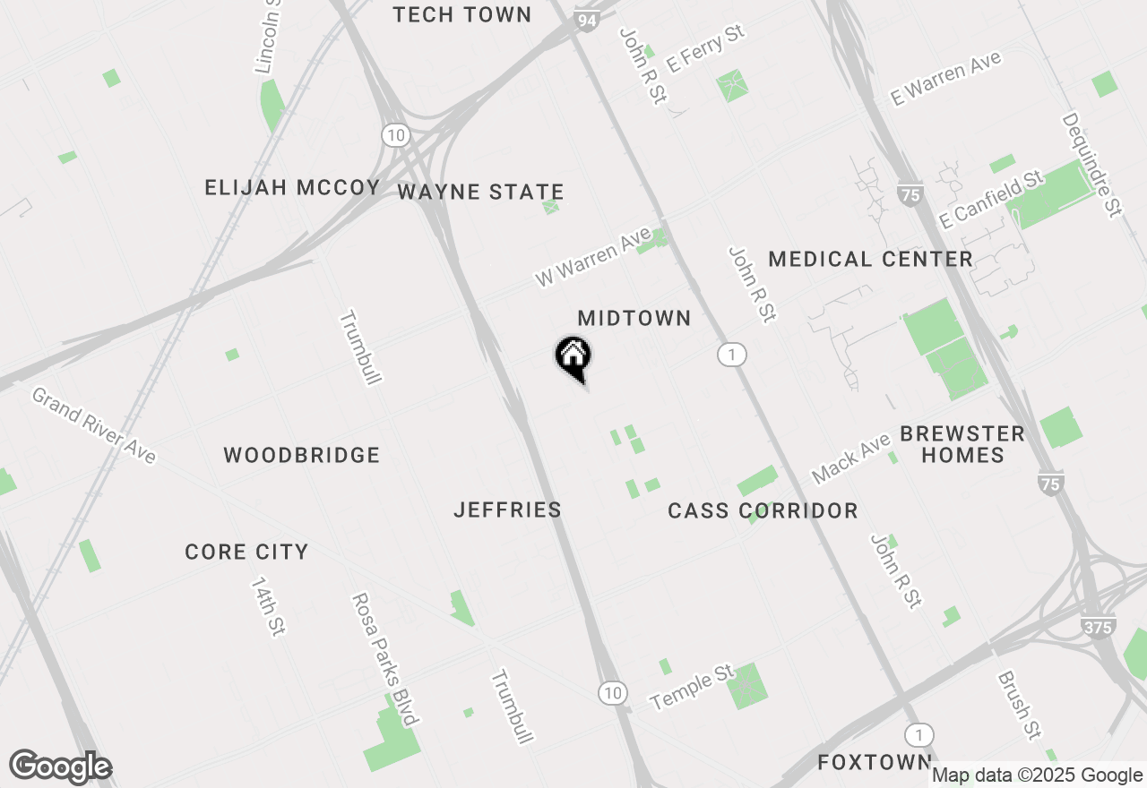 Map of 701 W Canfield Street #G1, Detroit, MI 48201