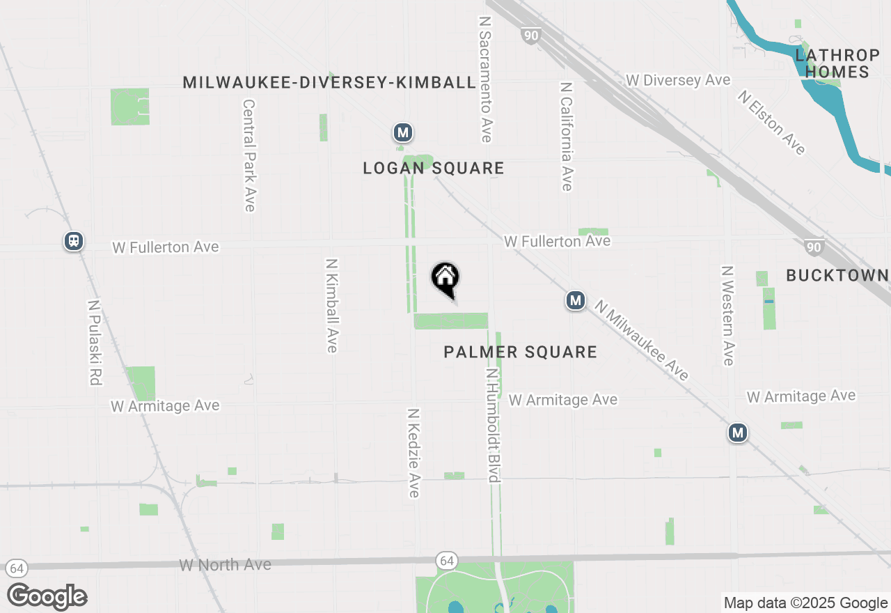 Map of 3074 W Palmer Boulevard, Chicago, IL 60647