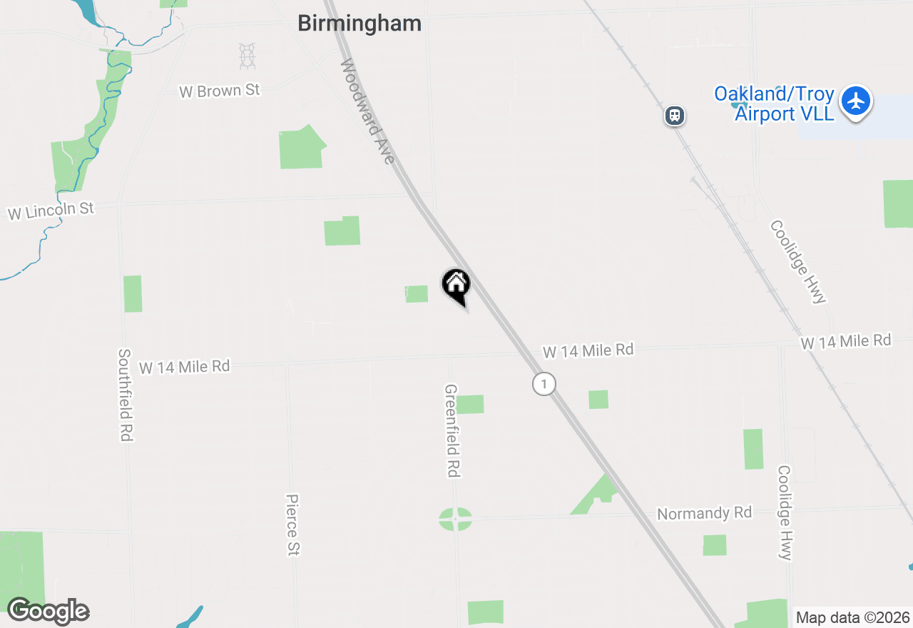 Map of 1265 Smith Avenue, Birmingham, MI 48009