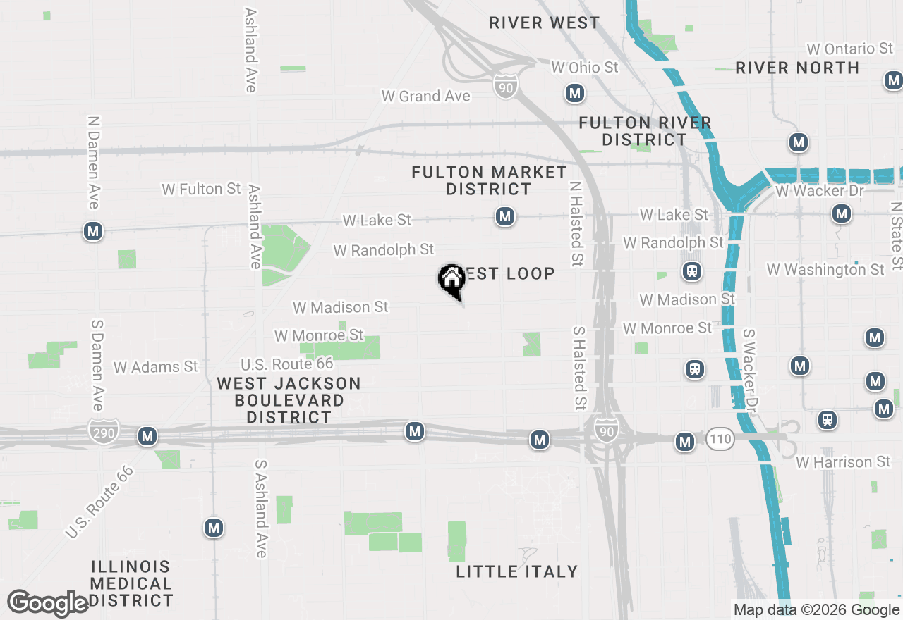 Map of 1111 W Madison Street #3B, Chicago, IL 60607