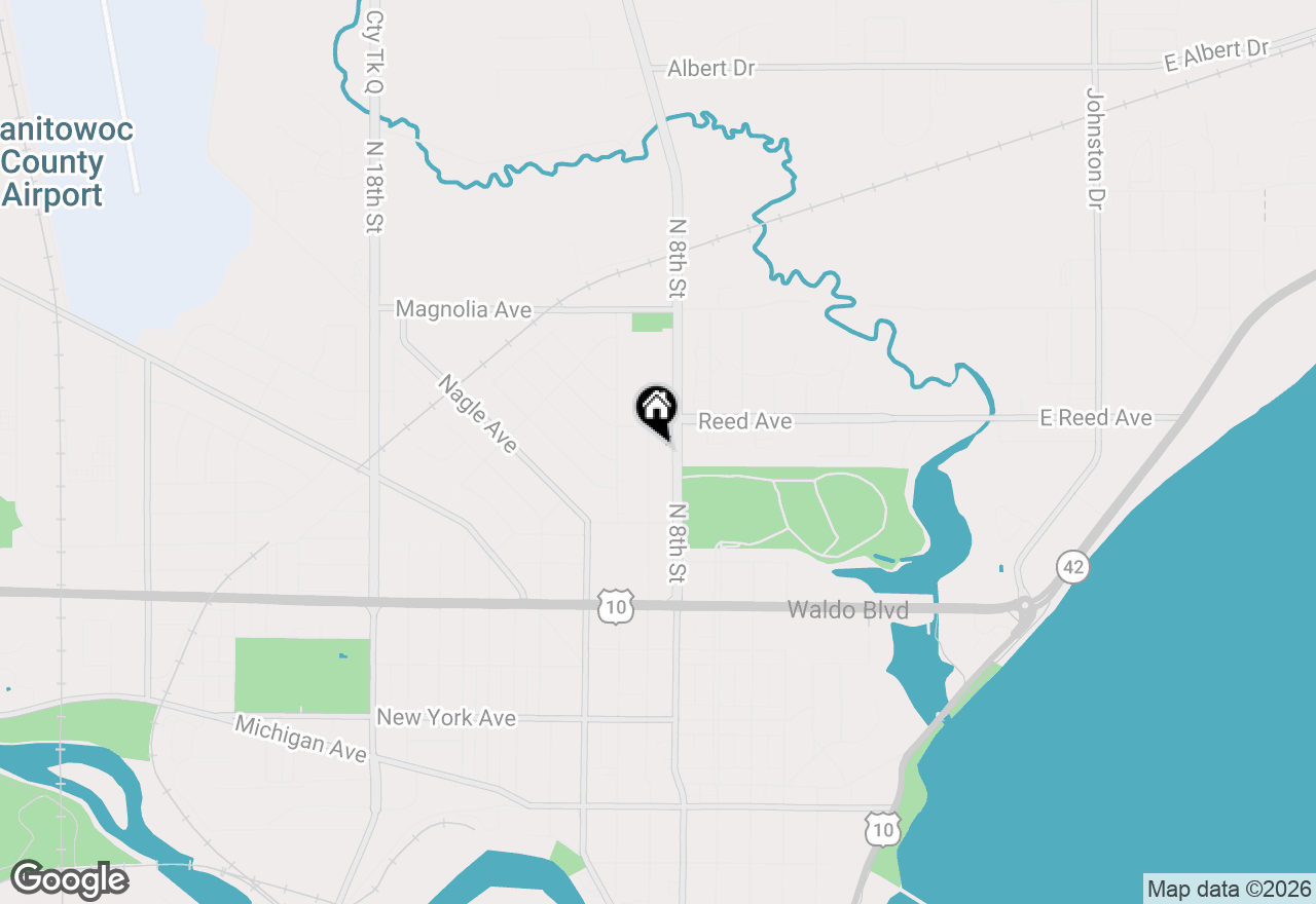 Map of 1337 N 9th St, Manitowoc, WI 54220