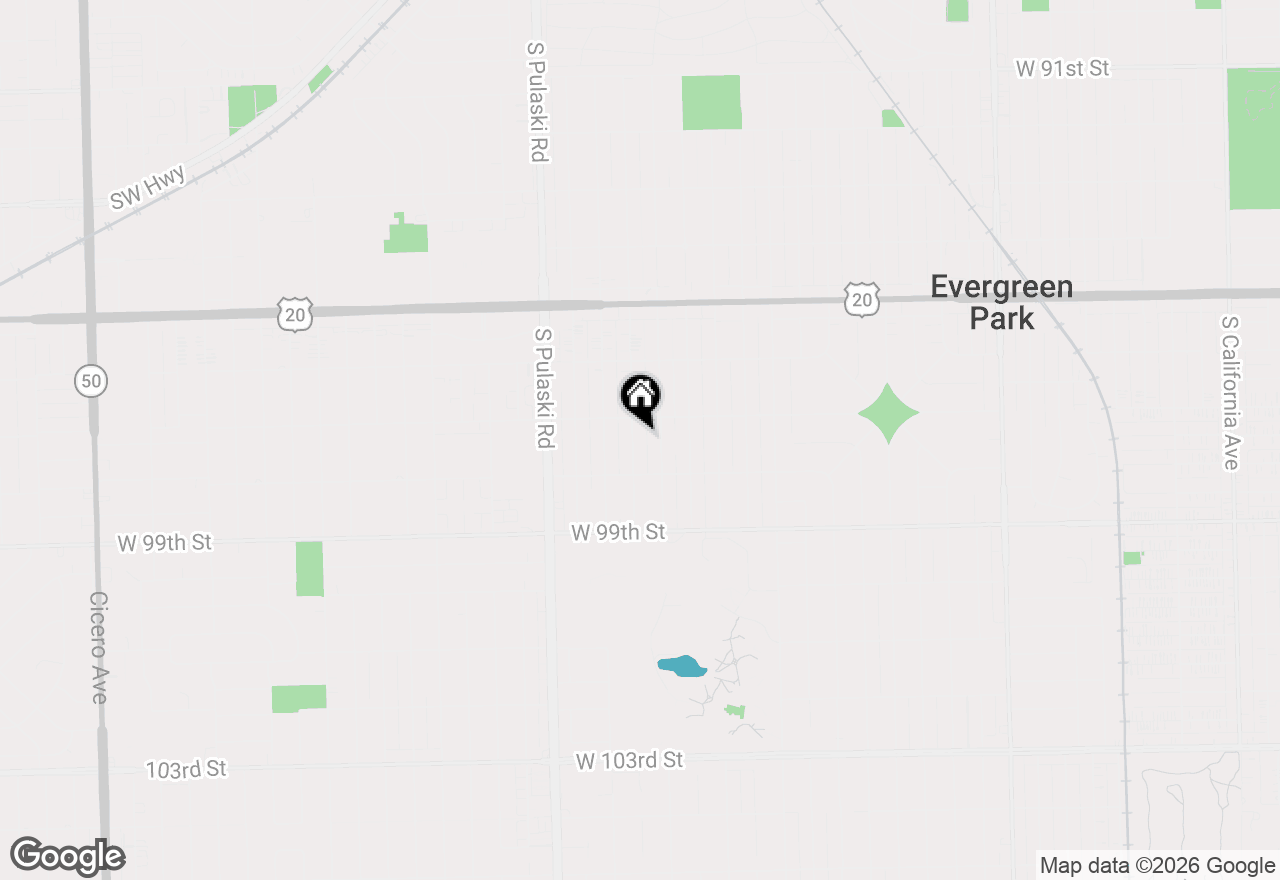 Map of 9717 S Avers Avenue, Evergreen Park, IL 60805