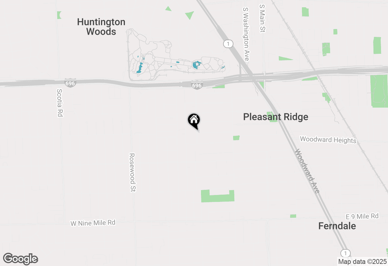 Map of 80 Oakdale Boulevard, Pleasant Ridge, MI 48069