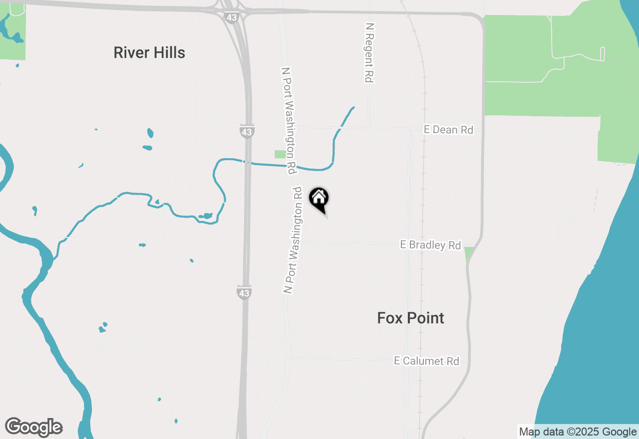 Map of 8065 N Navajo Rd, Fox Point, WI 53217