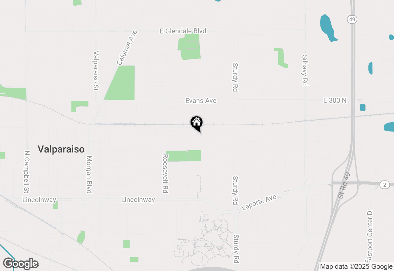 Map of 1601 Elm Street, Valparaiso, IN 46383