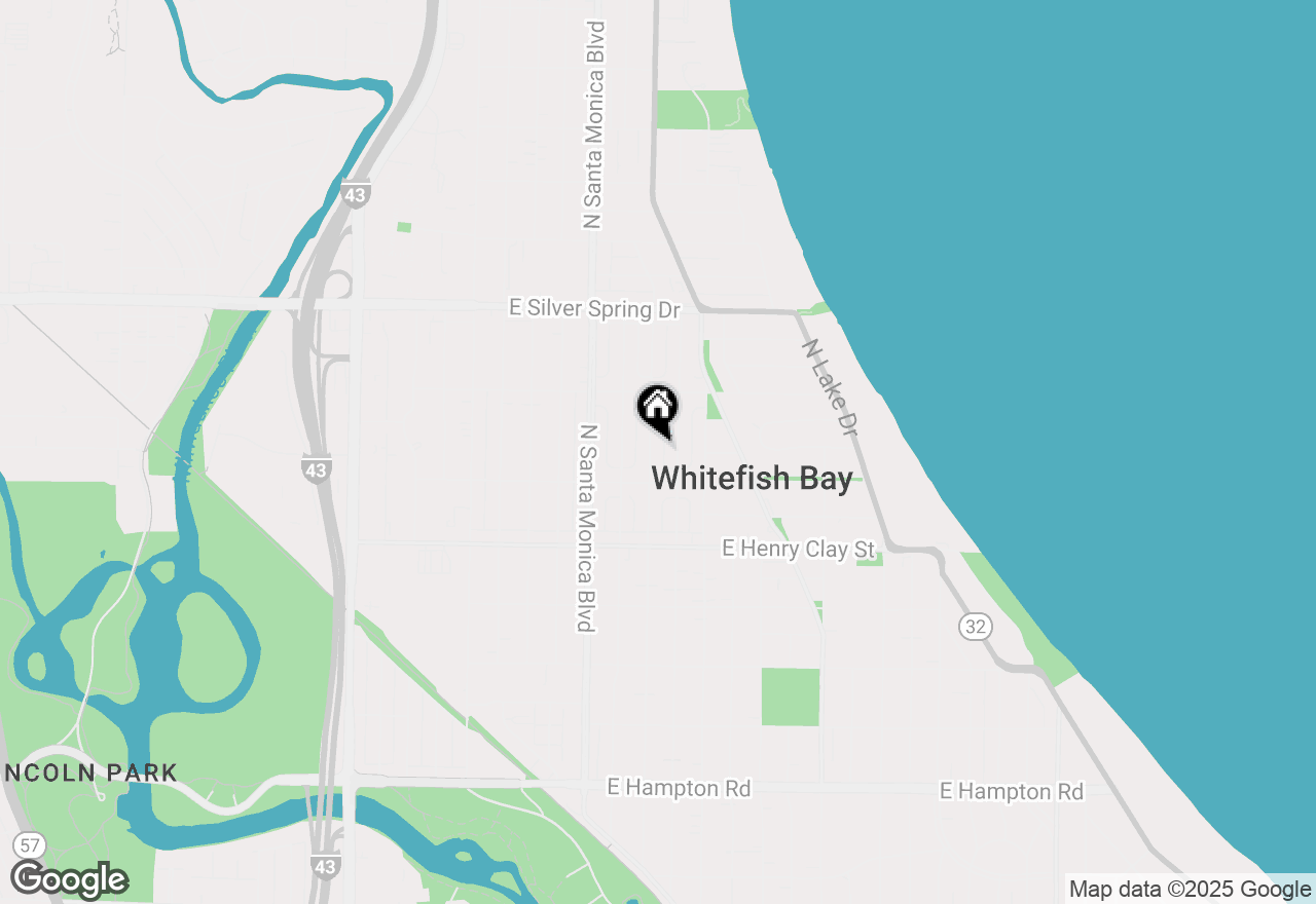 Map of 5340 N Diversey Blvd, Whitefish Bay, WI 53217