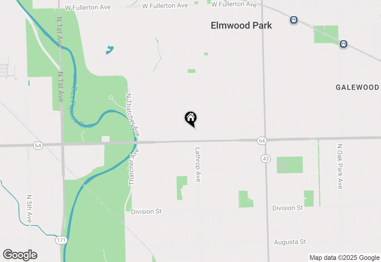 Map of 1629 N 76th Court, Elmwood Park, IL 60707