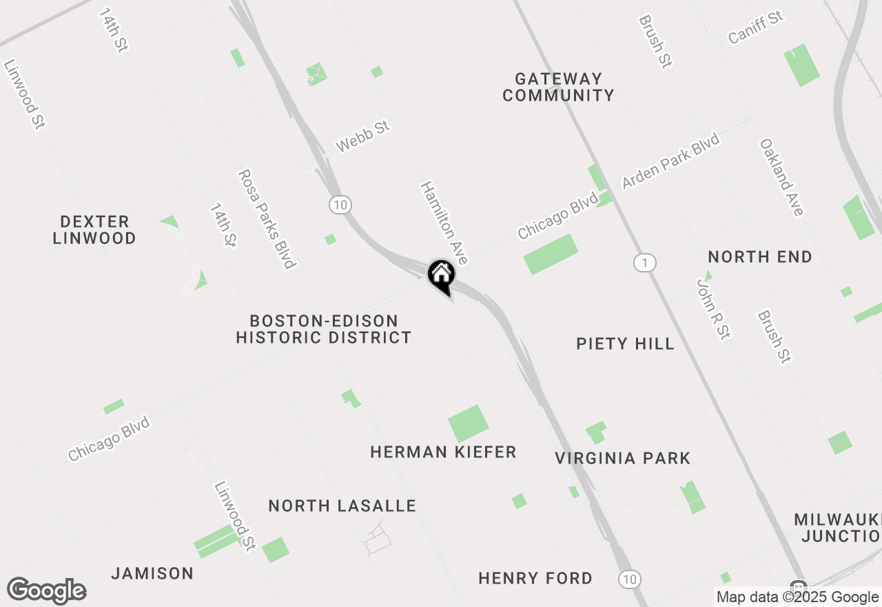 Map of 1227 Longfellow Street, Detroit, MI 48202