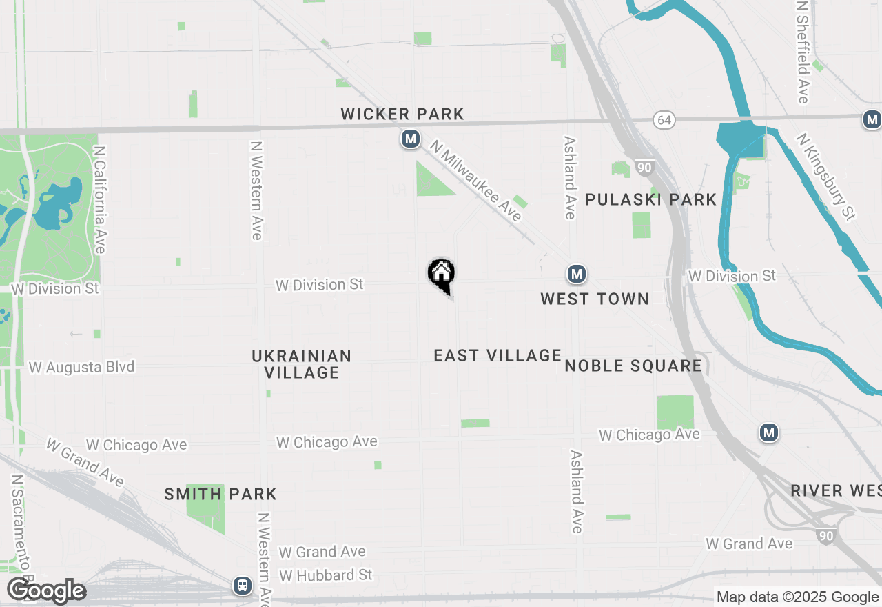 Map of 1129 N Winchester Avenue #2F, Chicago, IL 60622