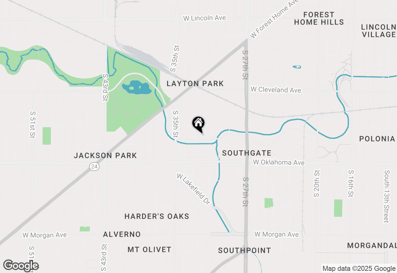 Map of 3214 W Kinnickinnic River Pkwy, Milwaukee, WI 53215