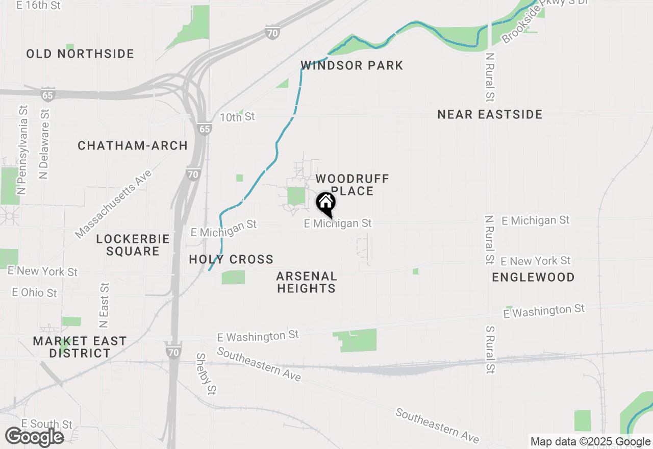 Map of 1705 E Michigan Street, Indianapolis, IN 46201