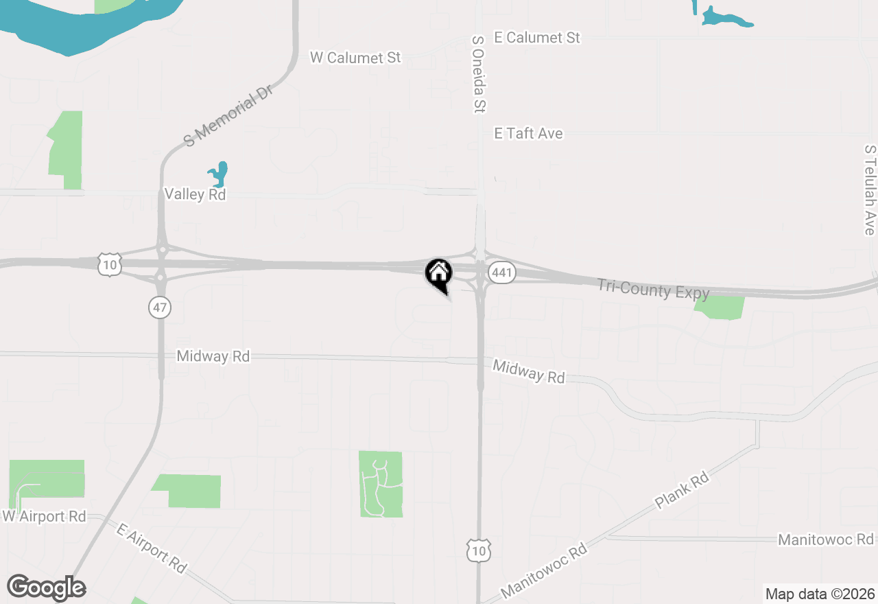 Map of 1764 Oakridge Ct, Menasha, WI 54952