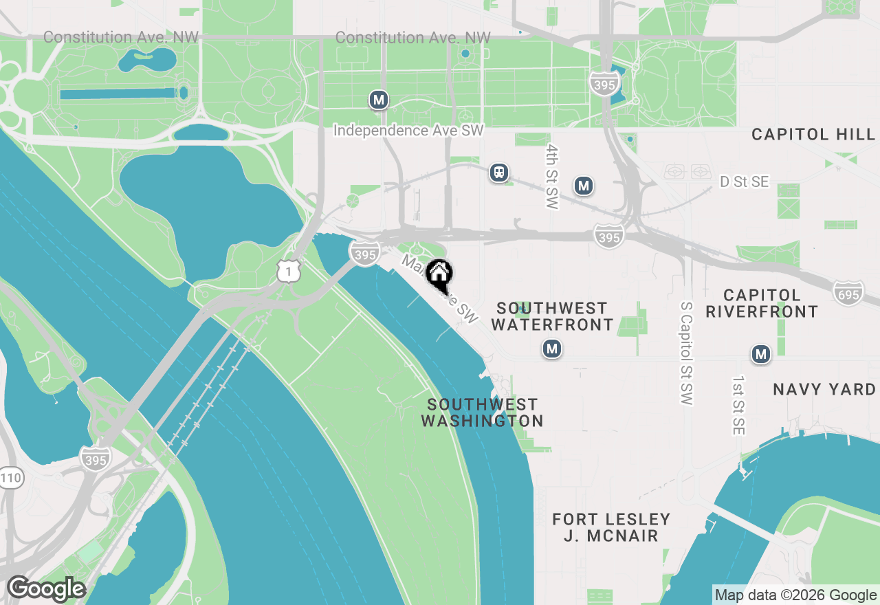 Map of 45 Sutton Square Sw #702, Washington, DC 20024