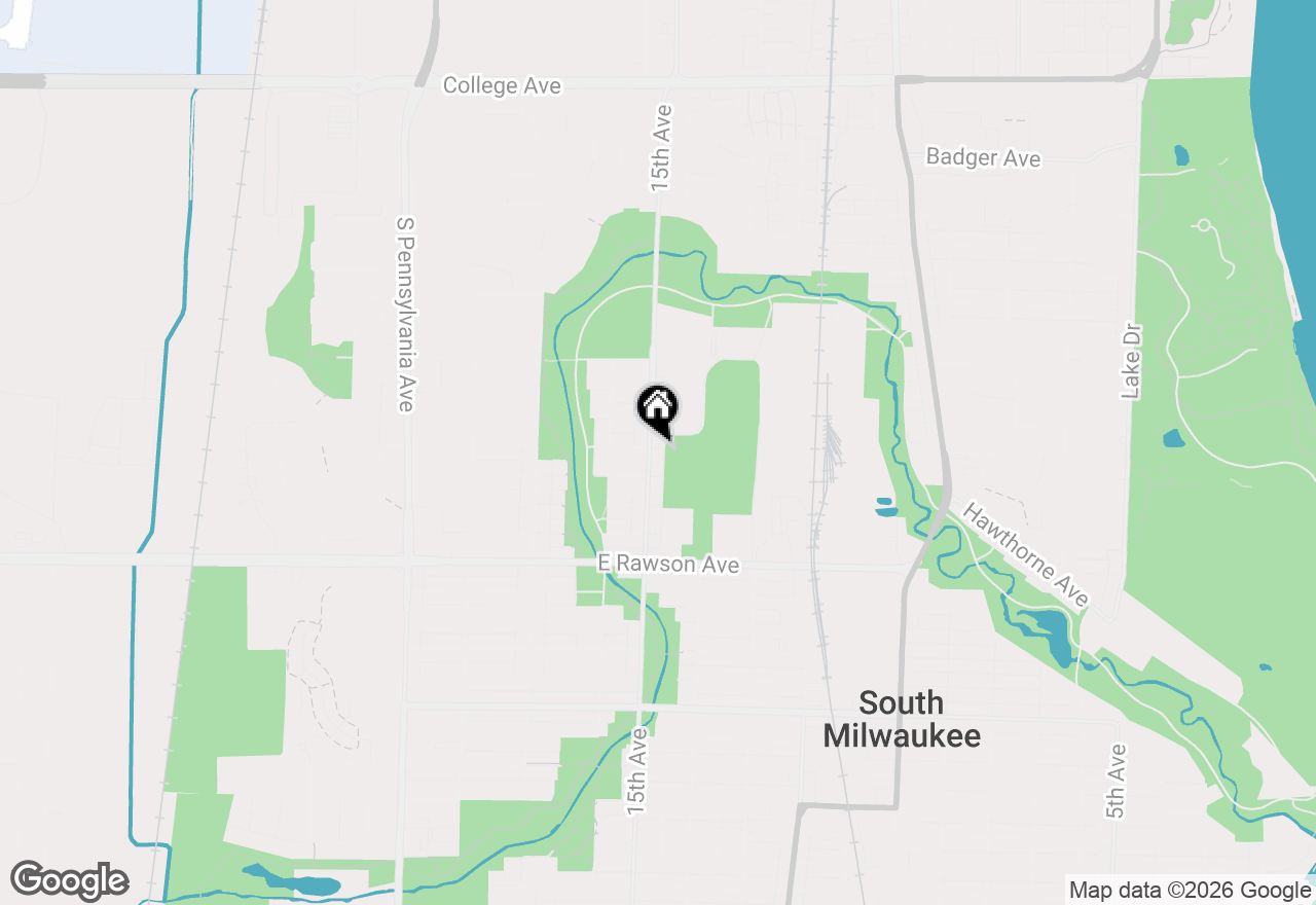 Map of 1201 15th Ave, South Milwaukee, WI 53172