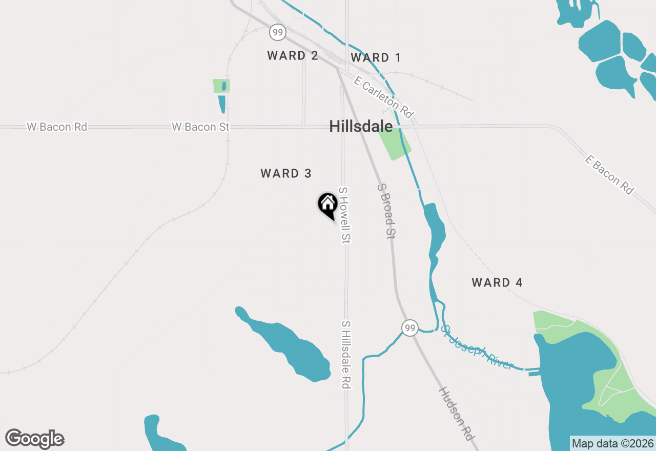 Map of 135 S Manning Street, Hillsdale, MI 49242