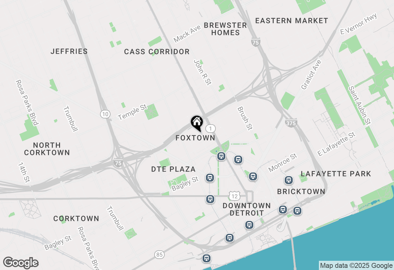 Map of 2233 Park Avenue #5A, Detroit, MI 48201
