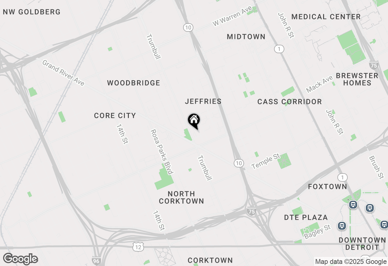 Map of 3622 Trumbull Street #9, Detroit, MI 48208