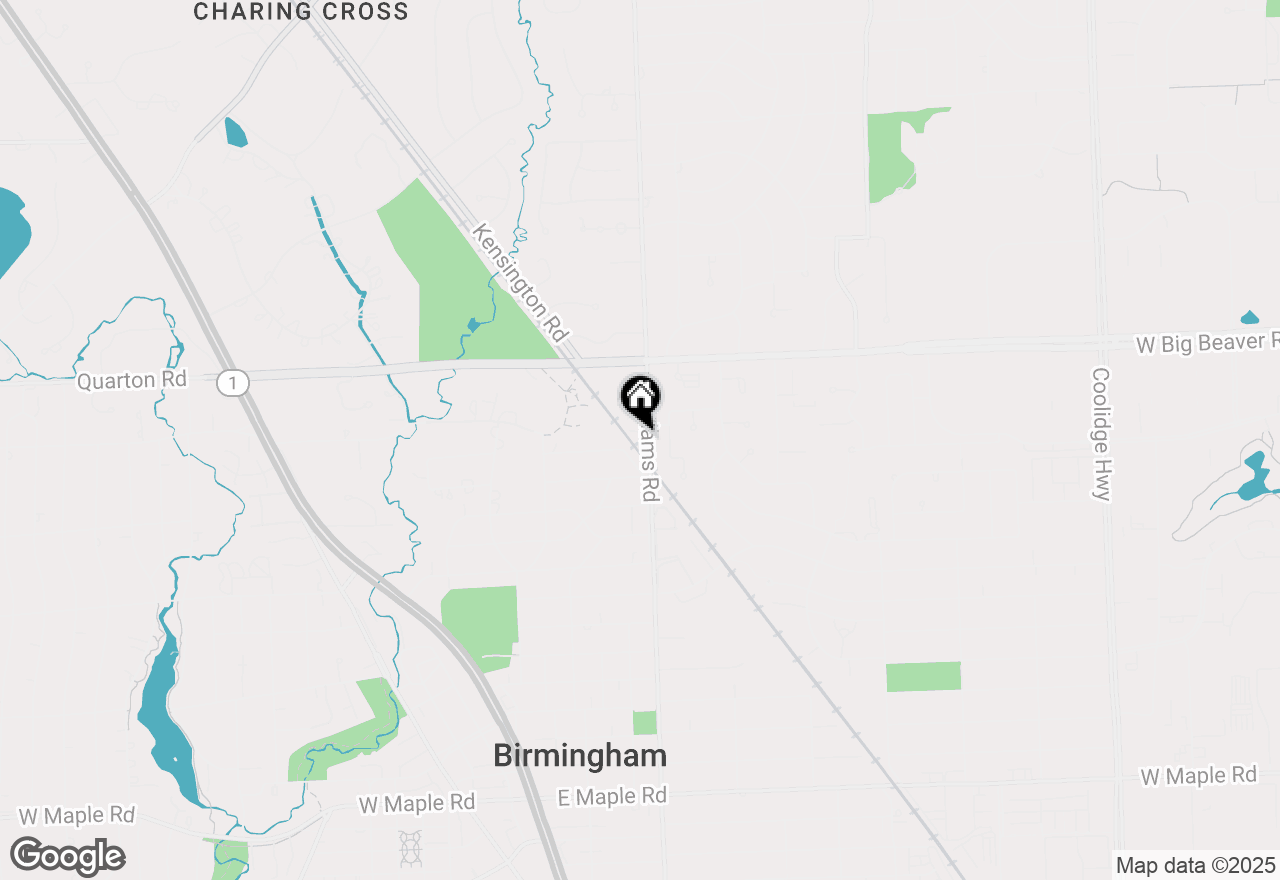 Map of 1333 N Adams Road, Birmingham, MI 48009