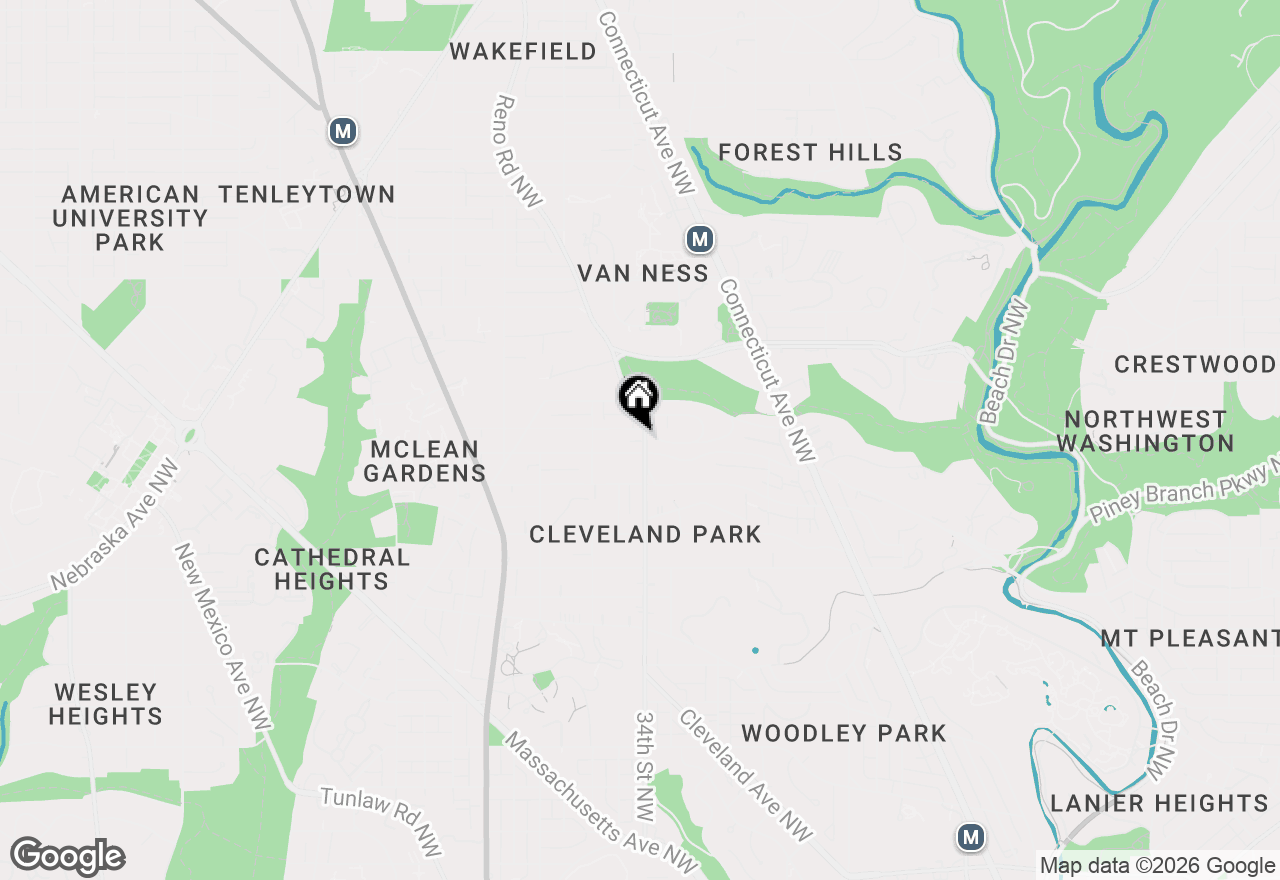 Map of 3612 34th Street Nw, Washington, DC 20008