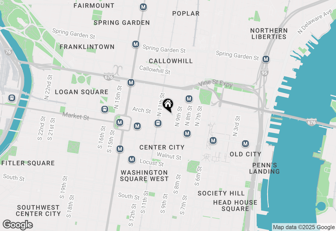 Map of 1010 Arch Street #206, Philadelphia, PA 19107