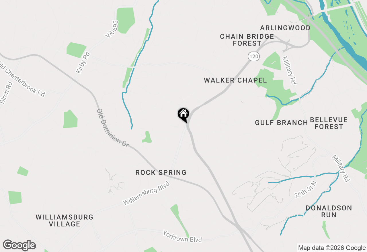 Map of 3612 N Glebe Road, Arlington, VA 22207