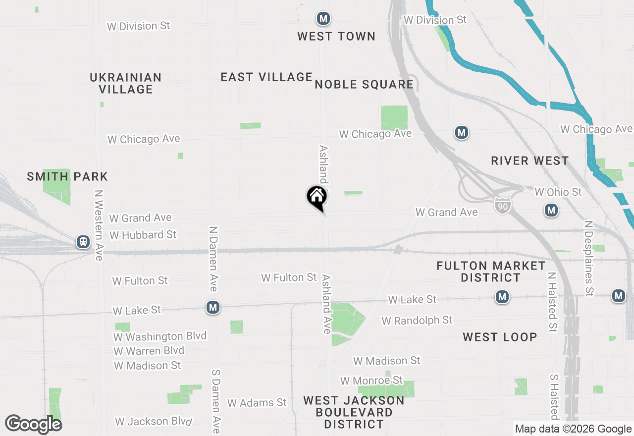 Map of 1617 W Grand Avenue #1W, Chicago, IL 60622