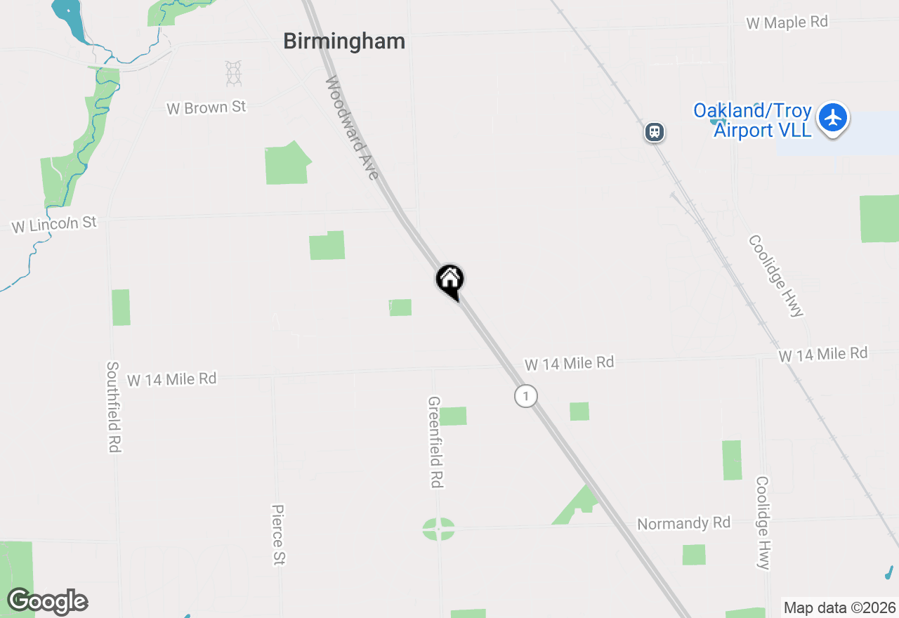 Map of 1331 Davis Avenue, Birmingham, MI 48009