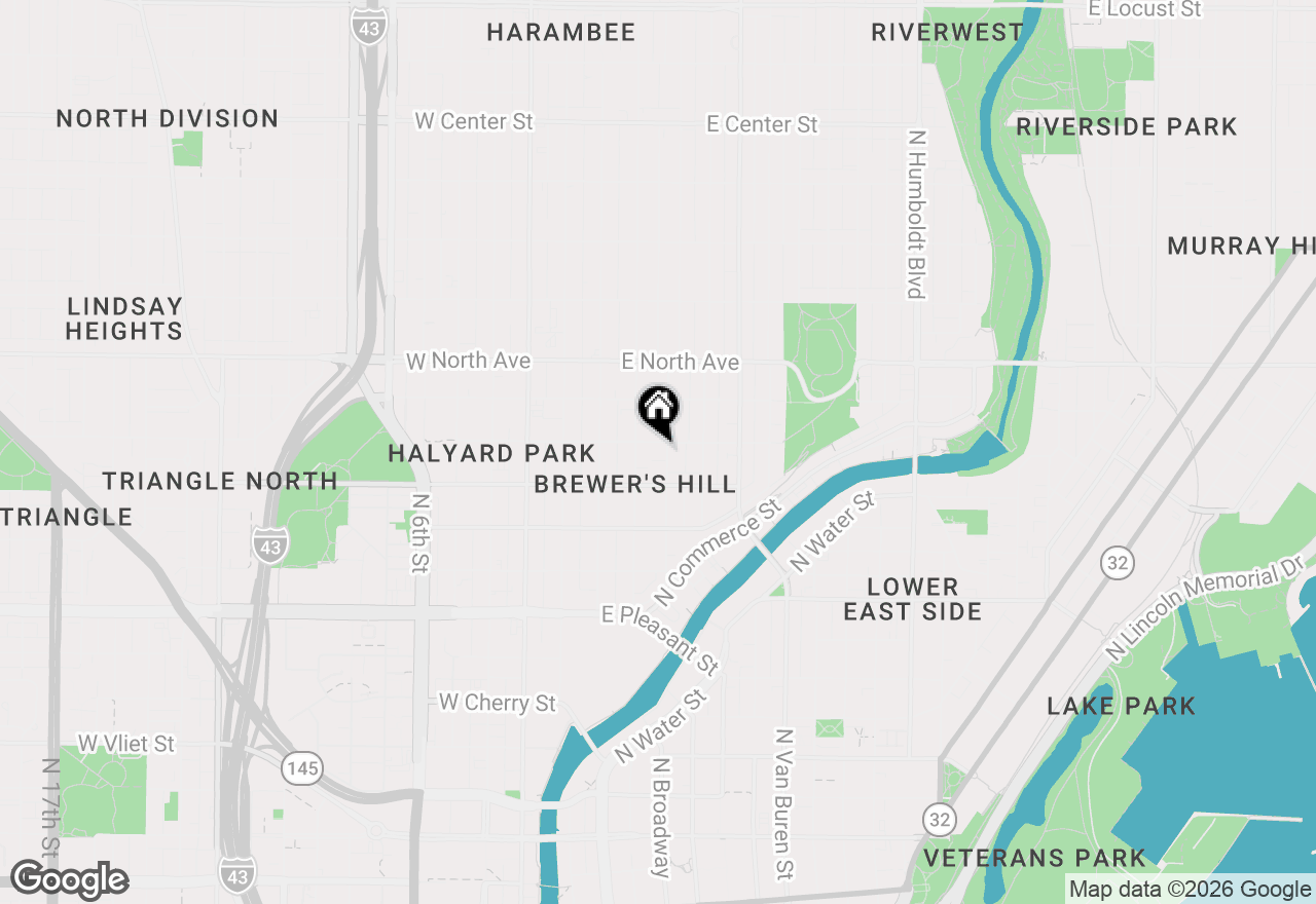 Map of 2045 N Hubbard St #2047, Milwaukee, WI 53212