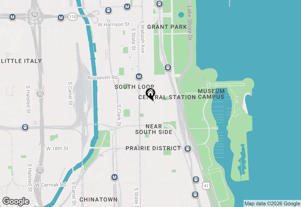 Map of 1400 S Michigan Avenue #2309, Chicago, IL 60605