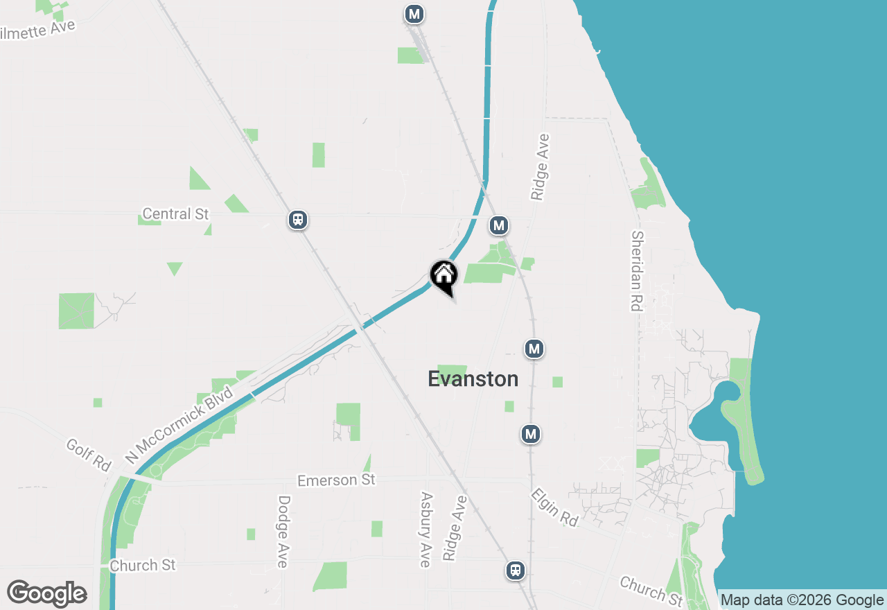 Map of 2319 Asbury Avenue, Evanston, IL 60201