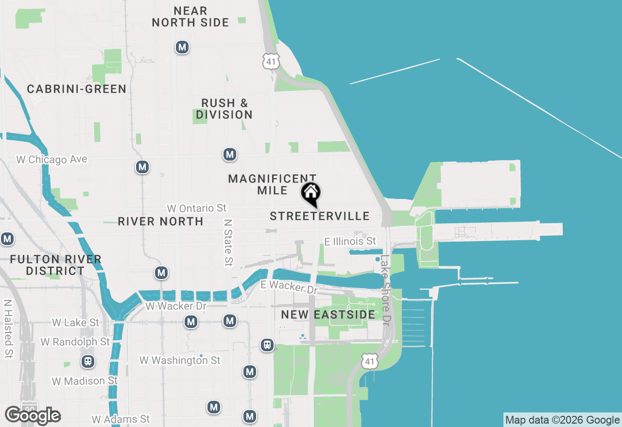 Map of 600 N Fairbanks Court #2905, Chicago, IL 60611