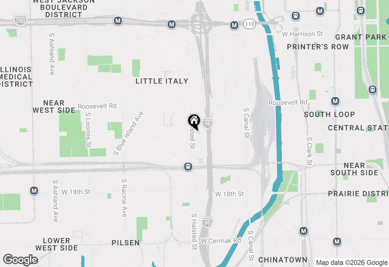 Map of 1351 S Halsted Street #106, Chicago, IL 60607