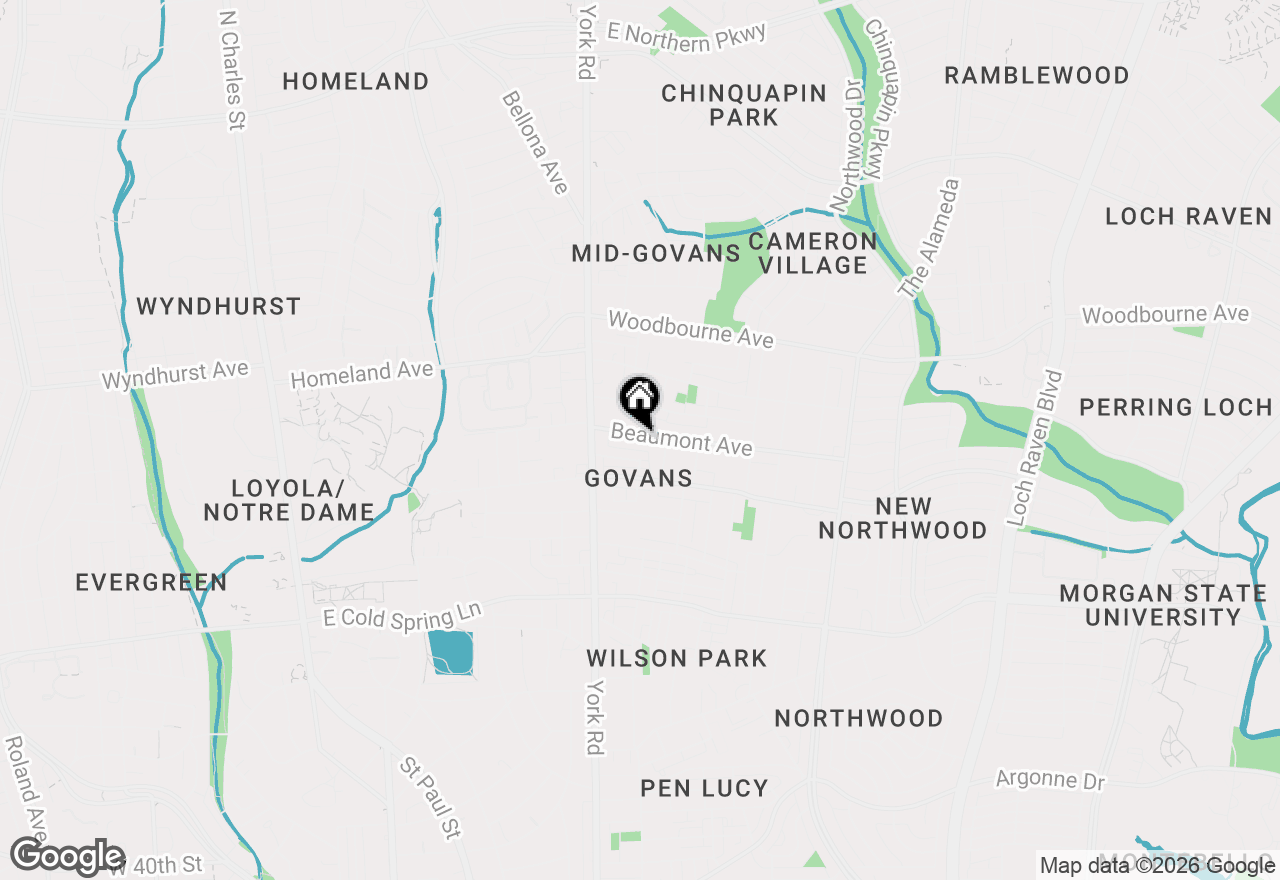 Map of 519 Beaumont Avenue, Baltimore, MD 21212