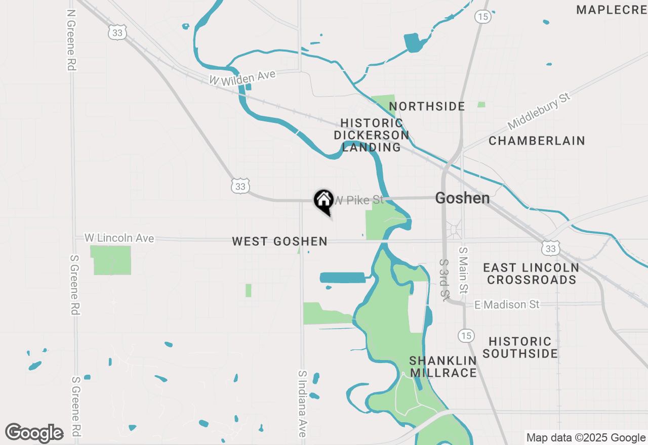 Map of 118 Huron Street, Goshen, IN 46526