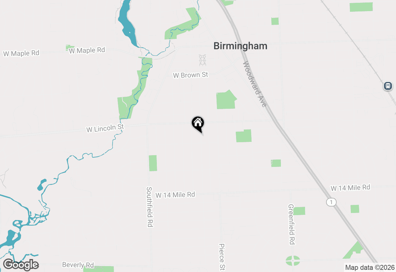 Map of 1284 S Bates Street, Birmingham, MI 48009