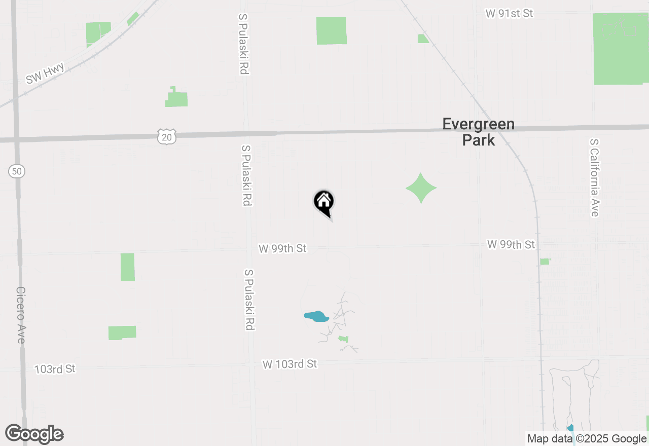 Map of 9807 S Ridgeway Avenue, Evergreen Park, IL 60805