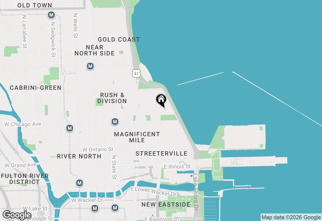 Map of 247 E Chestnut Street #1201, Chicago, IL 60611