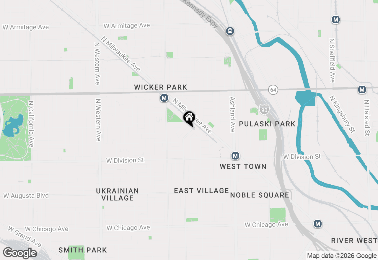 Map of 1350 N Wolcott Avenue #1S, Chicago, IL 60622