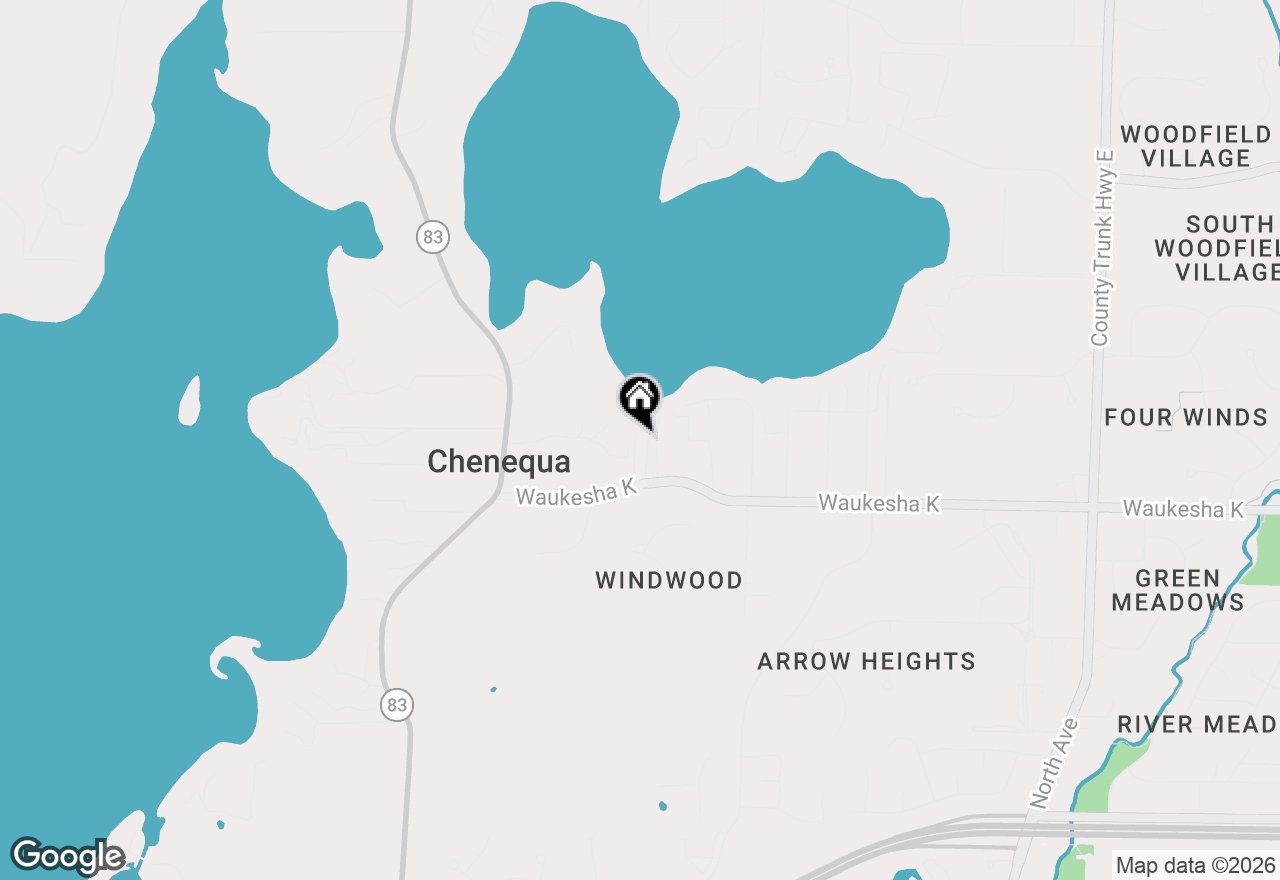 Map of N56W30990 County Road K, Hartland, WI 53029