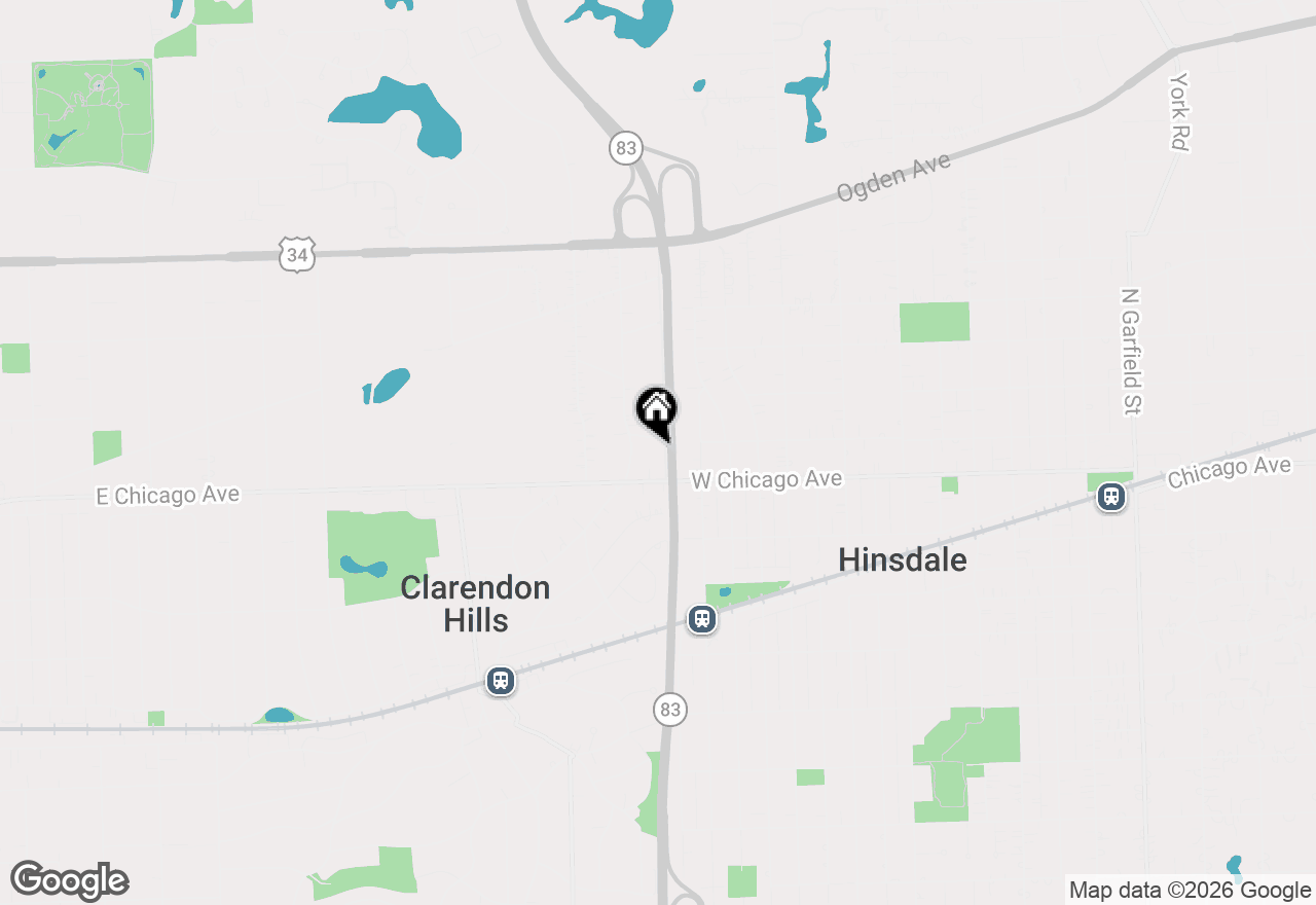 Map of 212 N Jackson Road, Clarendon Hills, IL 60514