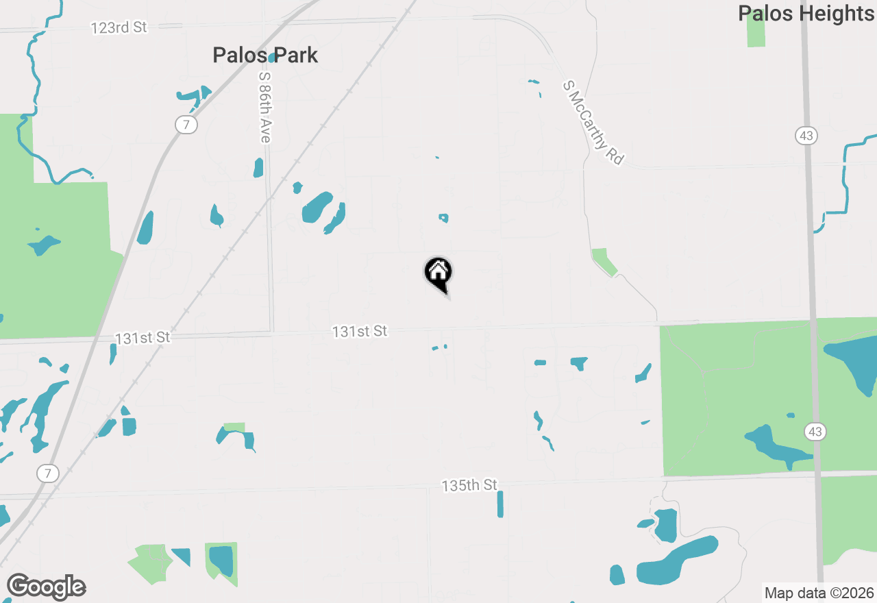 Map of 8117 W 130th Street, Palos Park, IL 60464