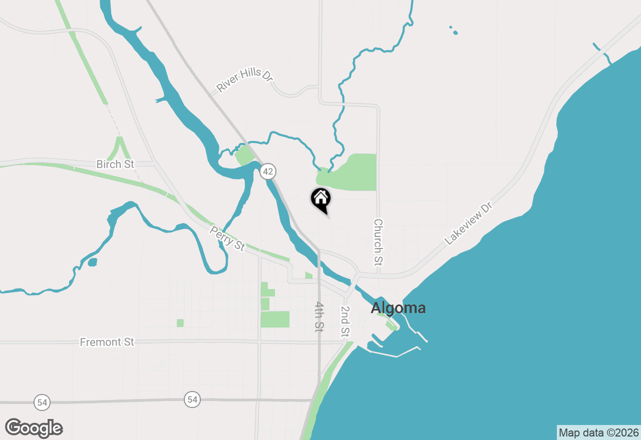 Map of 94 E North Water St, Algoma, WI 54201