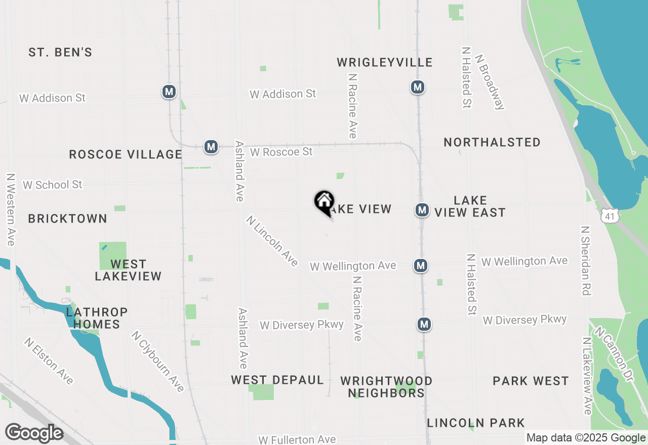 Map of 1306 W Fletcher Street #3E, Chicago, IL 60657
