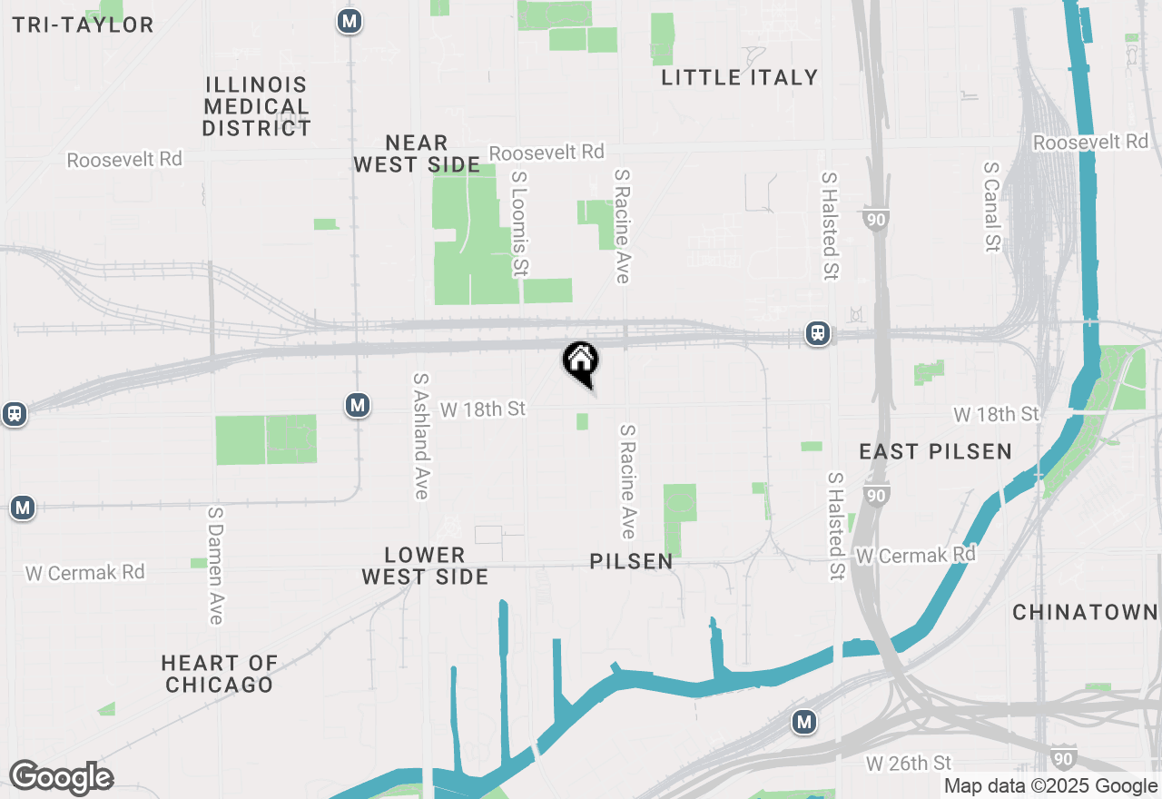 Map of 1653 S Throop Street #1R, Chicago, IL 60608